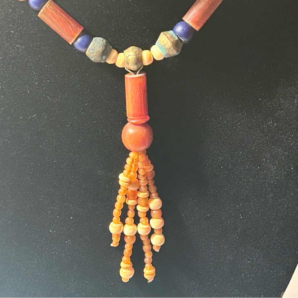 Vintage Ralph Lauren Multicolor Beaded Necklace w/Tassle - Picture 6 of 7